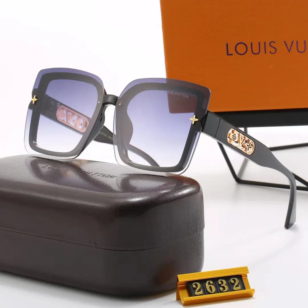 LV 6-color fashion four-leaf clover hollow letter temple sunglasses