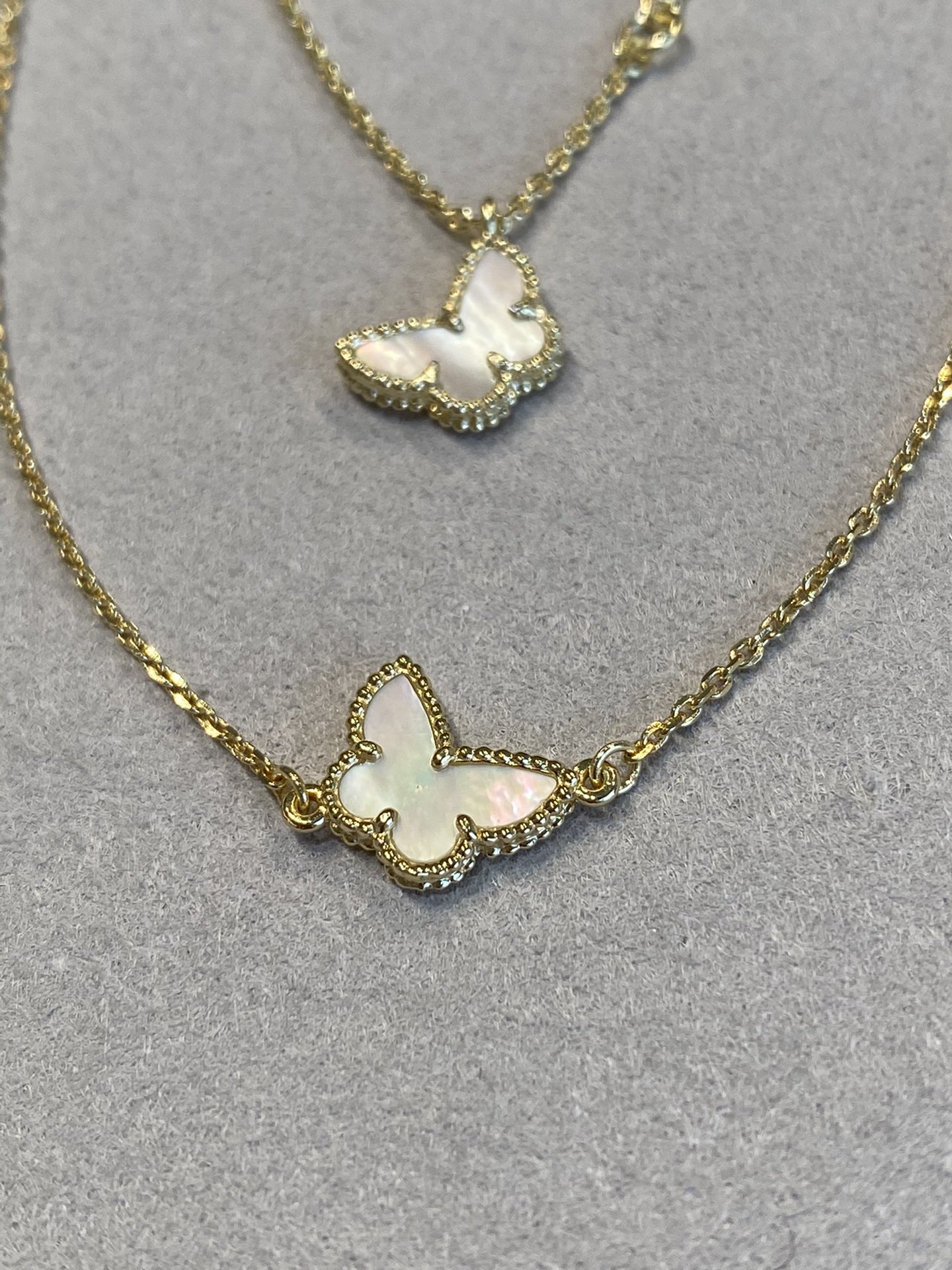 Van Cleef & Arpels Butterfly Mother-of-Pearl Necklace and Bracelet