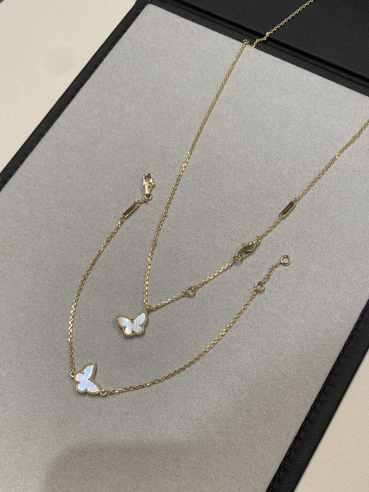 Van Cleef & Arpels Butterfly Mother-of-Pearl Necklace and Bracelet