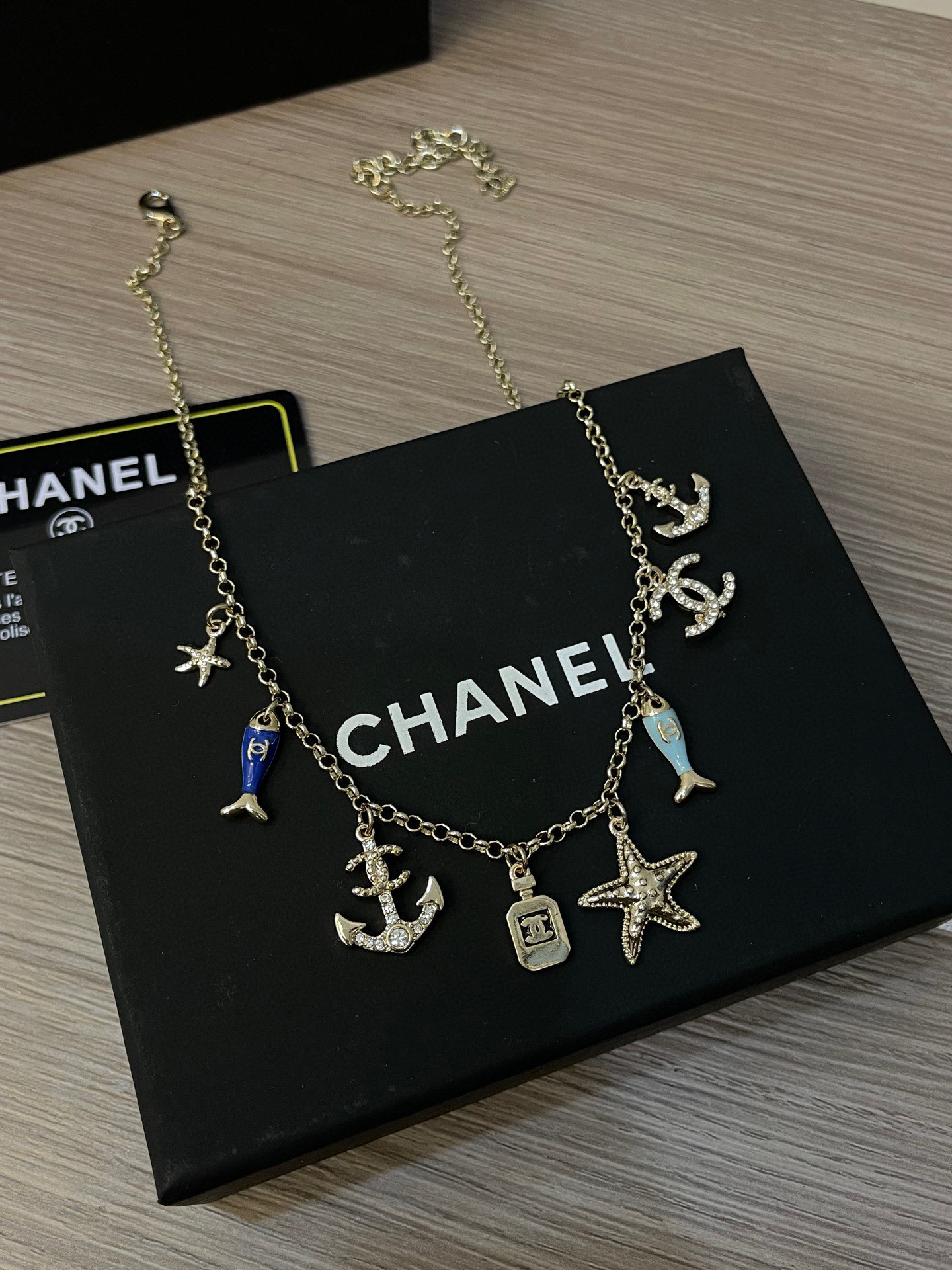 Chanel Metal Resin Rhinestones Necklaces