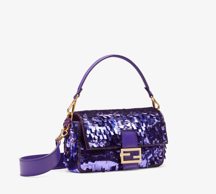 FENDI Baguette Purple sequined bag