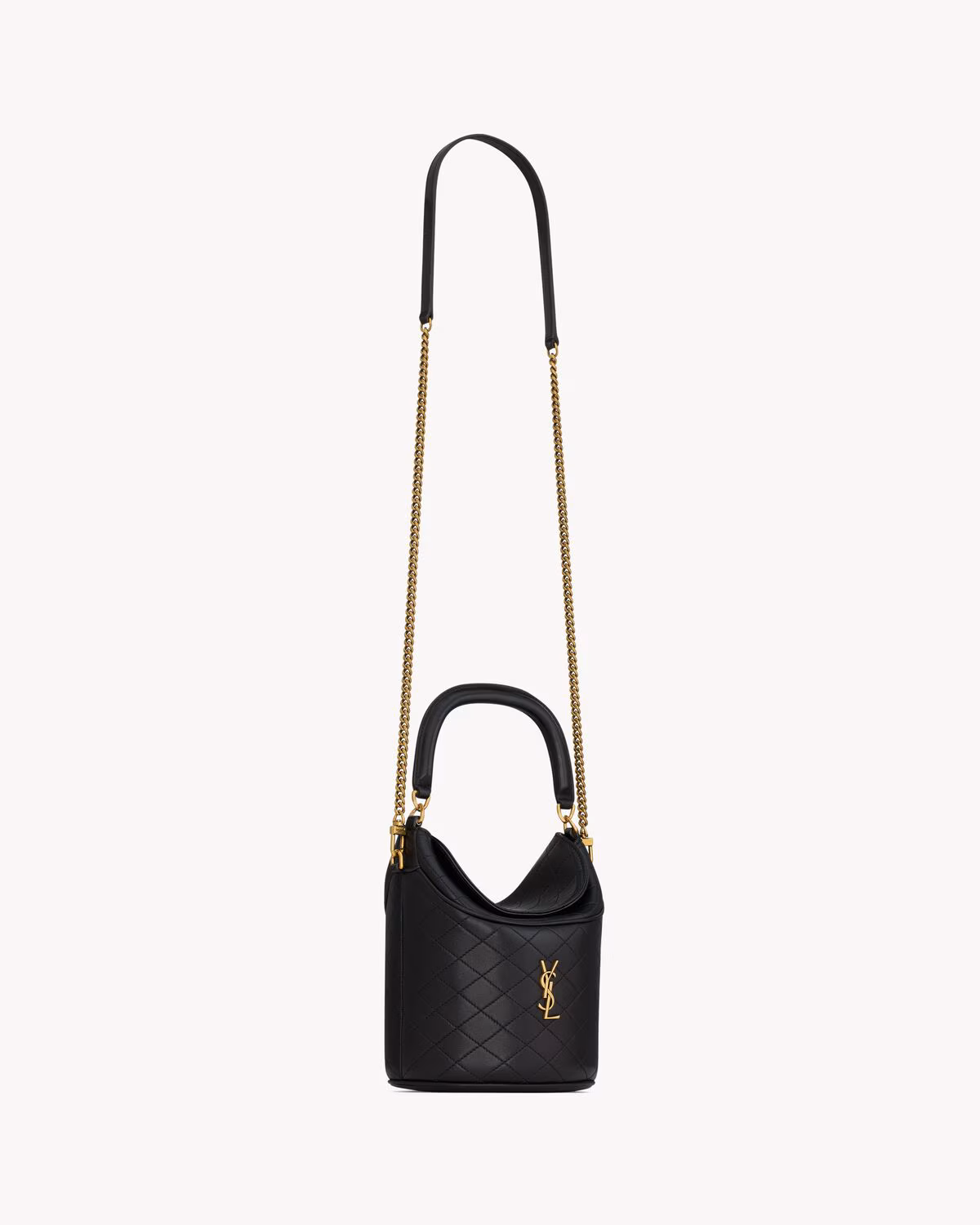 YSL GABY bucket bag in lambskin-Black
