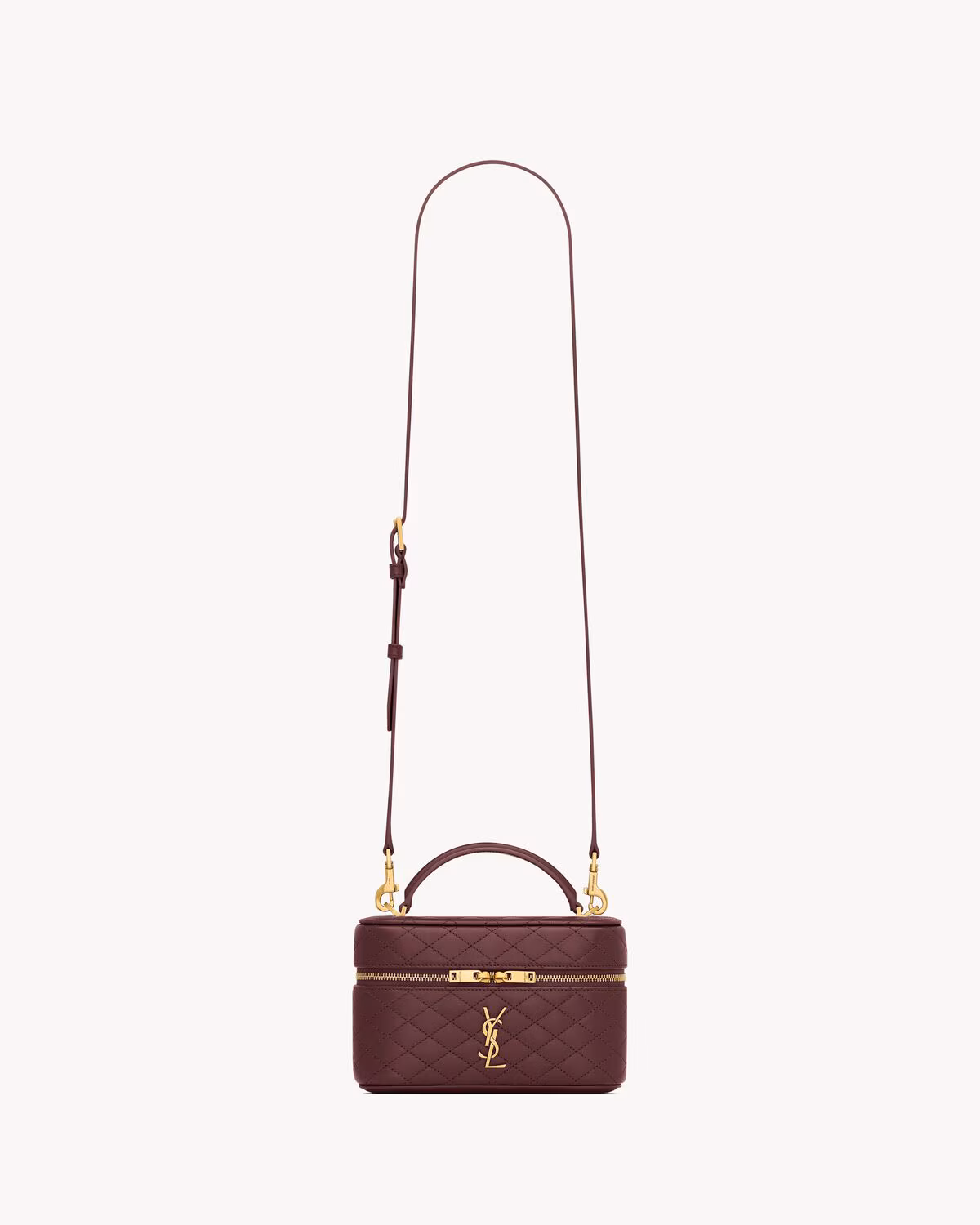 YSL GABY vanity bag in lambskin-ROUGE CABERNET