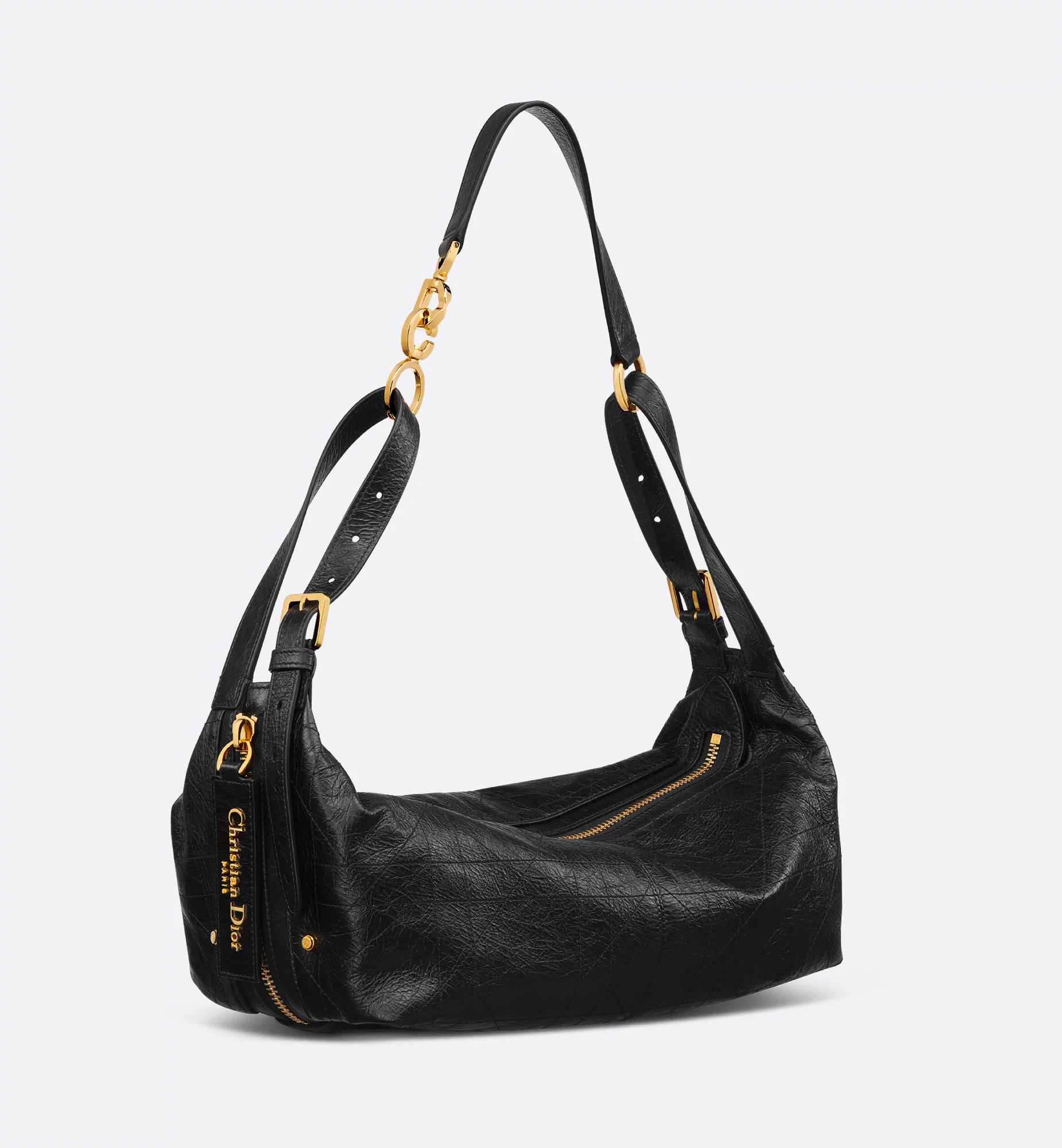 Dior Medium D-Journey Bag in Crinkled Calfskin